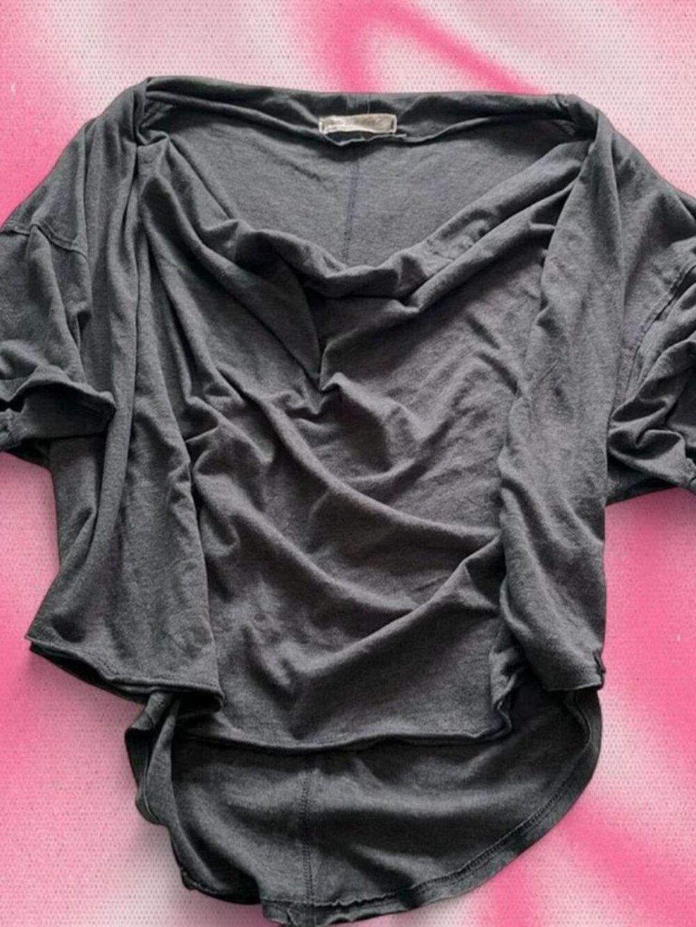 Free People Charcoal Gray Size M Just Chill Tee